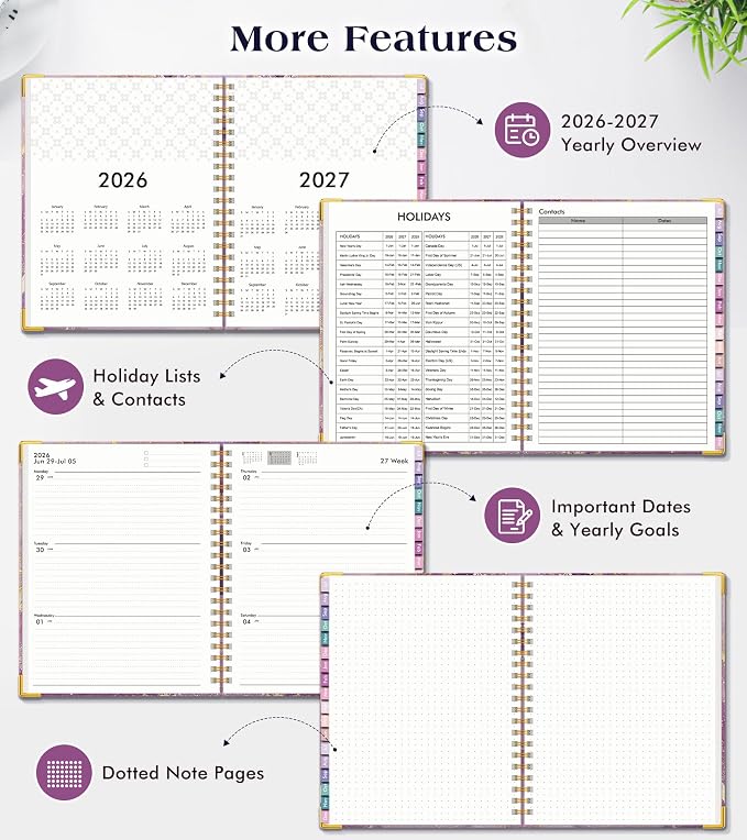 Academic Planner 2026-2027, 18 Months Weekly and Monthly Hardcover Planner - Image 6