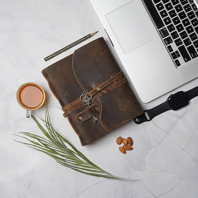 LEATHER VILLAGE Vintage Leather Journal – 200 Handmade Vintage Deckle Edge - Image 5