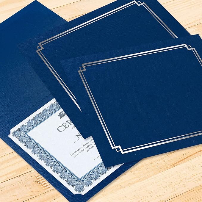 Classic Blue & Silver Certificate Folders - Image 7