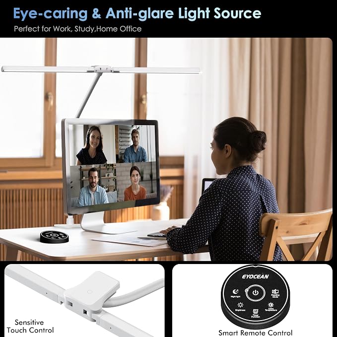 EYOCEAN Desk Lamp with Metal Base, 31.5" LED Office Lamp - Image 3