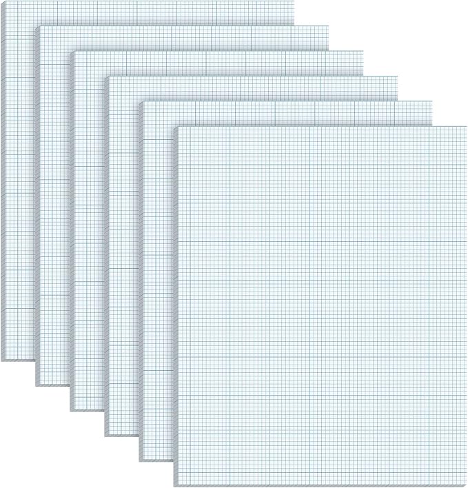 Ctosree 6 Pcs 8.5 x 11 Quadrille Pads 10 Squares Per Graph Paper Pad Back to by Ctosree