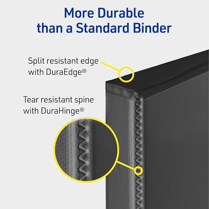 Avery Heavy-Duty View 3 Ring Binder, 0.5 Inch One Touch Slant Rings, 135-Sheet - Image 2