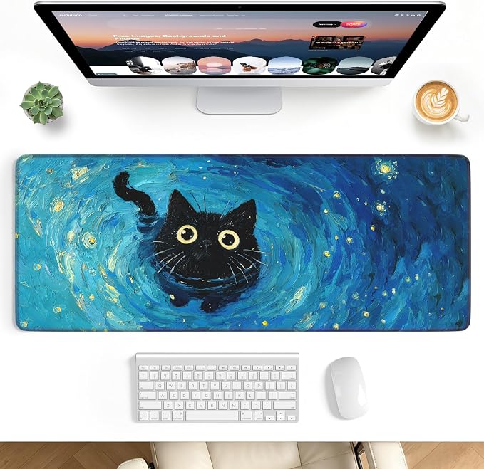 Desk Mat, Big Desk Pad, 31.5x11.8 Inches Extended Big Gaming Mouse Pad by stanploe