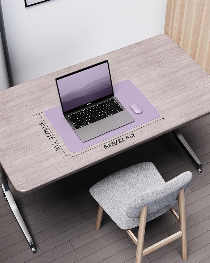 YSAGi Double-Sided Desk Pad, 23.6"x13.7"Leather Desk Mat, Eco Cork Desk Pad - Image 2