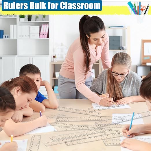 Rulers Bulk for Kids Classroom, 200 Pack 12 Inch Clear Rulers, Metric Ruler - Image 5