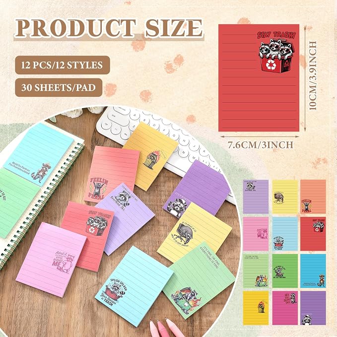 12 Pcs Funny Sticky Notes for Work 4x3 Inches Sarcastic Self Adhesive Notepads - Image 2