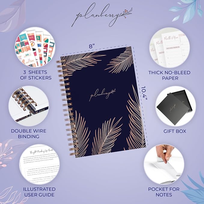 PLANBERRY Large Hourly Schedule Planner Premium – Undated Organizer - Image 2