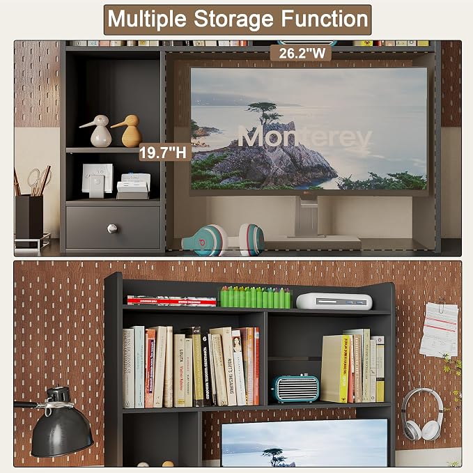 ChooChoo Desktop Bookshelf, 36.4" Tall Countertop Desk Hutch - Image 3