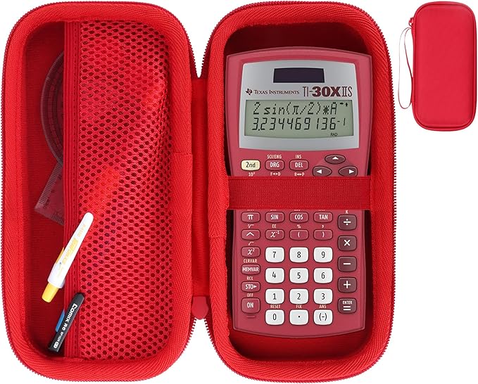 Hard Case Replacement for Texas Instruments TI-30XIIS TI-30XS TI-30Xa TI-36X Pro Scientific Calculator Case Only (Red Case)-DeskLoop Office