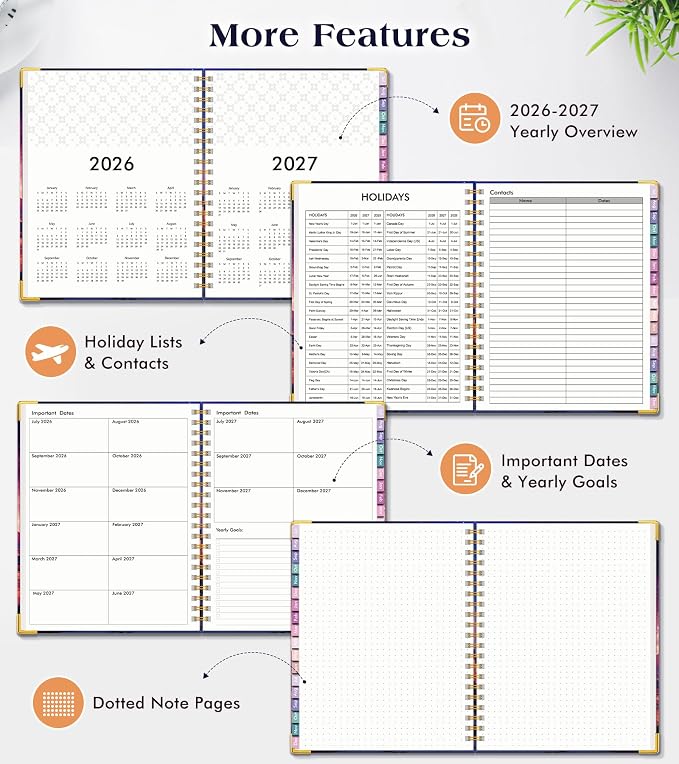 Academic Planner 2026-2027, 18 Months Weekly and Monthly Hardcover Planner - Image 6