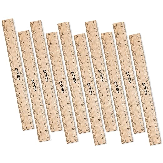 Rulers 12 Inch, Rulers Bulk for Classroom – Wooden Ruler for Kids 10 Pack Great by EXTRIC