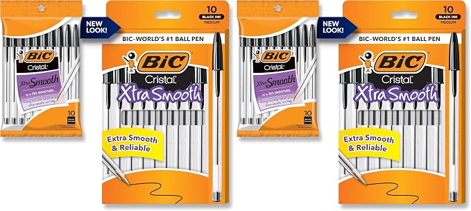 BIC Cristal Xtra Smooth Ballpoint Pen, Medium Point, by BIC