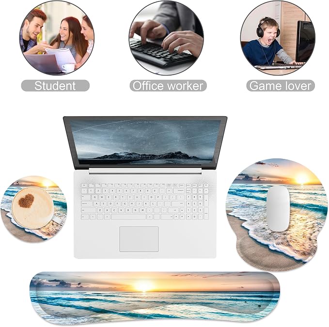 Ergonomic Mouse Pad with Wrist Rest and Keyboard Wrist Rest, Mousepad and Wrist - Image 4