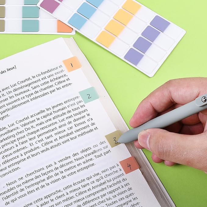 Mr. Pen- Sticky Index Tabs, 480 Pcs, Pastel Sticky Tabs for Notebooks, Page Markers-DeskLoop Office