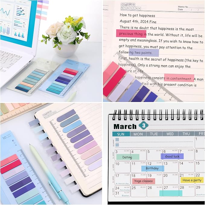 JIANTA Book Tabs for Annotating, Transparent Sticky Notes for Binders, Page - Image 7