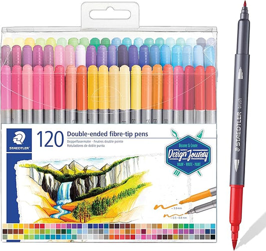 Staedtler Double-Ended Fiber-Tip Pens, Non-Permanent Ink, Fine & Bold Writing by Staedtler
