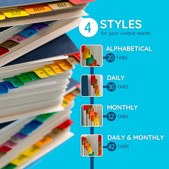 Blue Summit Expandable Monthly File Organizer, Tickler File Combo 31 Daily and - Image 6