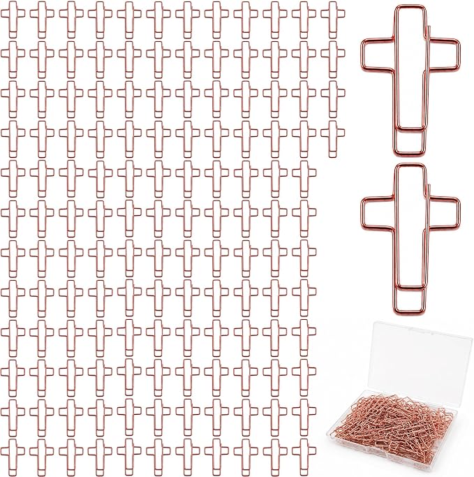 140 Pack Rose Cross Paper Clips, Decorative Paper Clips and Bookmarks by Unknown