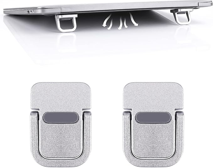 Abeillo 2PCS Portable Keyboard Riser, Self-Adhesive Mini Laptop Stand Invisible by Unknown