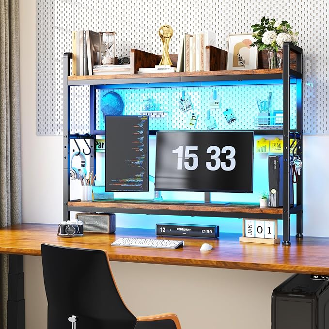 REIBII 2-Tier Desk Shelf with LED - Image 7