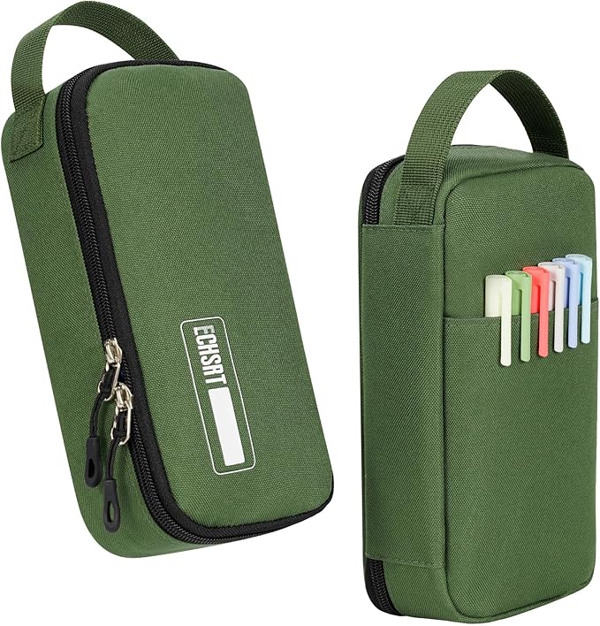 ECHSRT Big Pencil Case, Aesthetic Portable Zipper Pencil Bag with Hidden Pocket, Special Pouch for Men Women Adults, Stationery Organizer Pen Cases for Office Travel,Army Green-DeskLoop Office