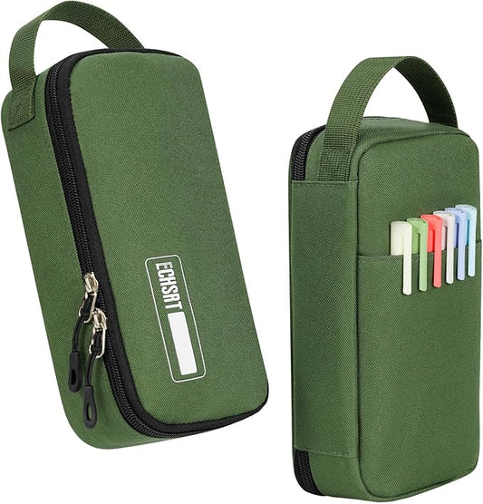 ECHSRT Big Pencil Case, Aesthetic Portable Zipper Pencil Bag with Hidden Pocket, Special Pouch for Men Women Adults, Stationery Organizer Pen Cases for Office Travel,Army Green-DeskLoop Office
