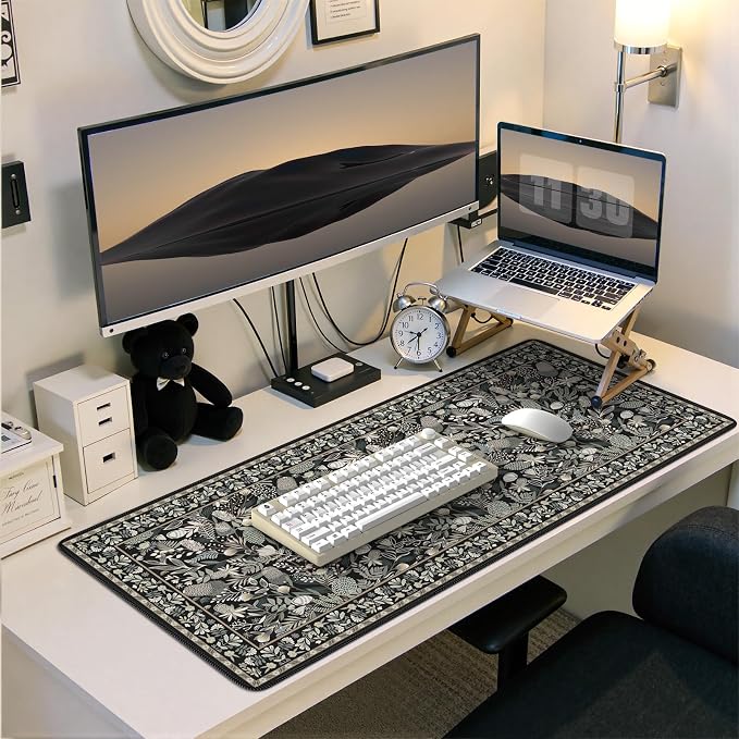 iCasso Black Desk Mat, Big Mouse Pad by iCasso