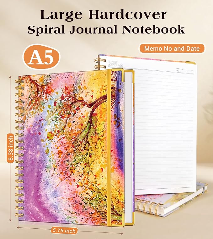Lined Spiral Notebook Journal for Women, 150 Pages Cute Notebooks 5.75” x 8.38” - Image 2
