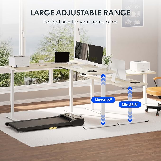 FLEXISPOT L Shaped Standing Desk, 71 x 63 Inch Electric Height Adjustable - Image 8