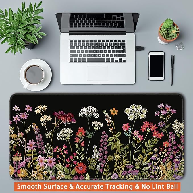 Keyboard Mat, Large Mouse Pad, Watercolor Flower - Image 3