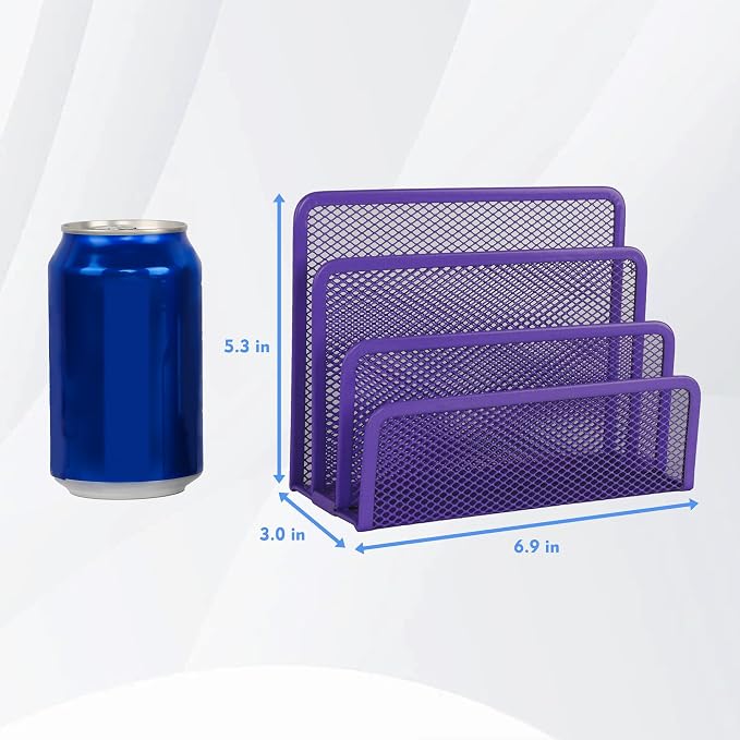 EASEPRES Desk Mail Organizer, Office Small Desktop Metal Mesh Envelope Letter - Image 2