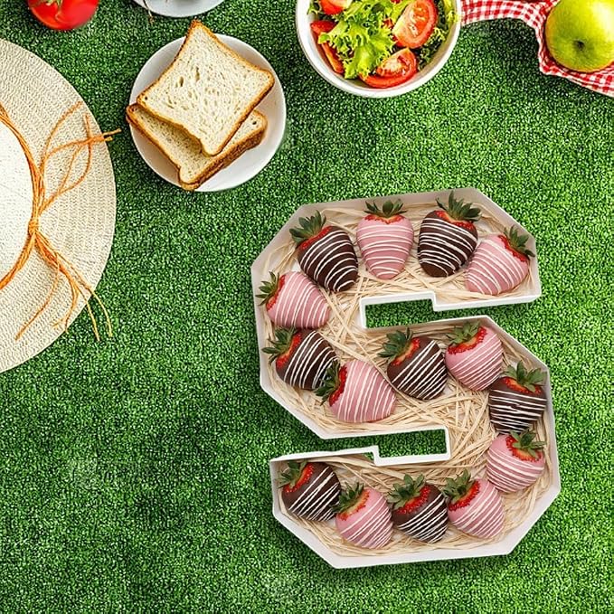 Plastic Fillable Letter Charcuterie Box, 10in Reusable Alphabet Shaped Tray - Image 6