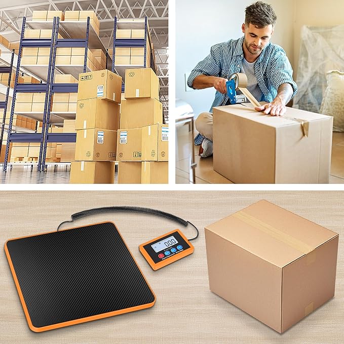 Fuzion Shipping Scale, 440LB/200KG x 10g Digital Postal Scale, Hold/Tare Function, Postage Scale for Packages Small Business/Luggage/Mailing, Battery & AC Adapter Included-DeskLoop Office