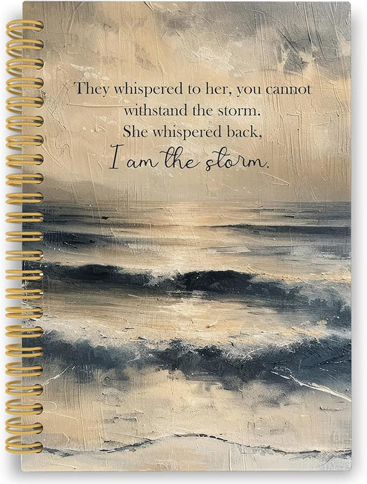 Inspirational Beach Spiral Notebook, Motivational Ocean Journaling Notebooks for Note Taking, Motivational Hardcover Journals for Women 160 Pages 5.5x8.3 Inch, Inspirational Empowerment Gifts-DeskLoop Office
