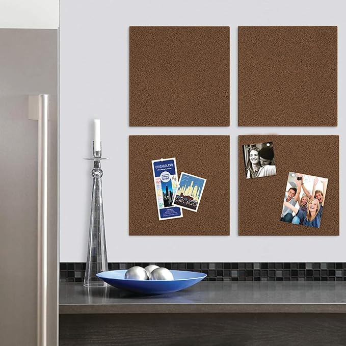 Quartet Cork Tiles, Bulletin Board Cork Panels 12" x 12" x 3/8", Dark Brown - Image 7