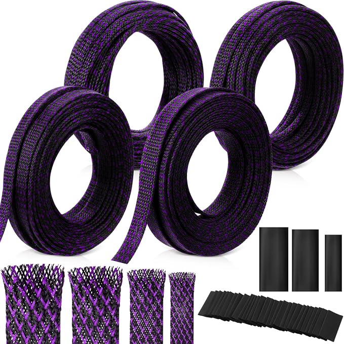 Tatuo 151 ft Expandable Braided Cable Sleeve Multi Size Braided Wire Sleeve by Tatuo