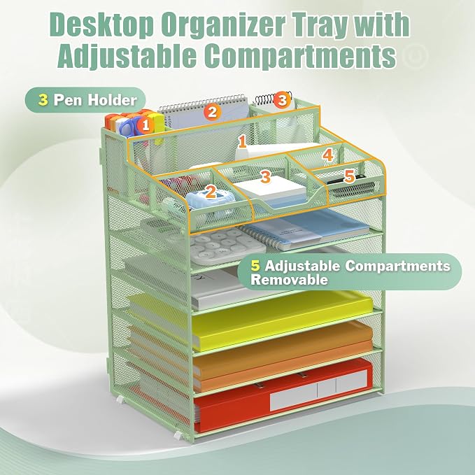 Docnest 6 Tier Mesh Desk Organizer - Image 4