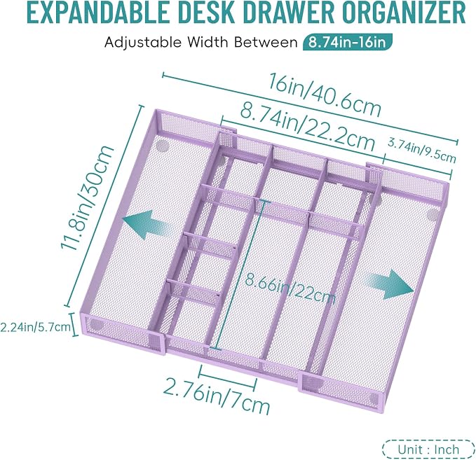 Expandable Desk Drawer Organizer Tray - Image 2