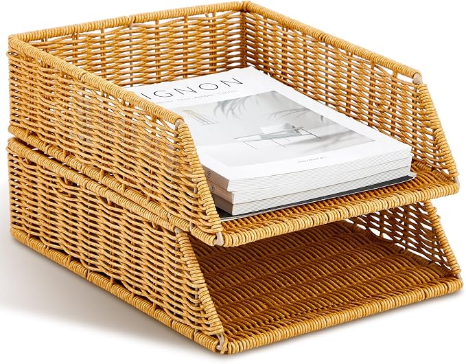Yeaqee 2 Pcs Paper Tray Organizer by Yeaqee