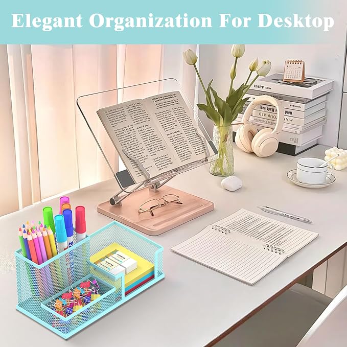 SUPEASY Mesh Pen Holder Desk Organizer, Office Supplies Pencil Storage - Image 2