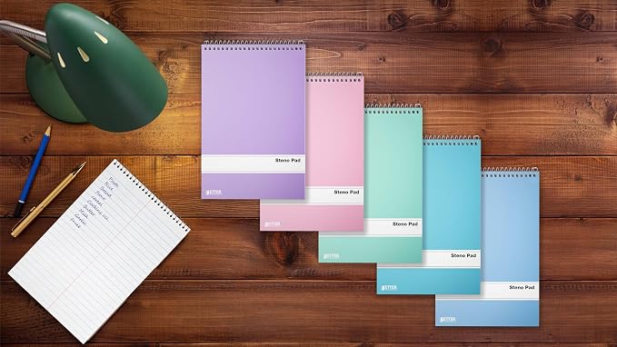 Better Office Products Steno Pads Spiral 6x9, 10 Pack, Gregg Ruled, 80 Sheets - Image 6