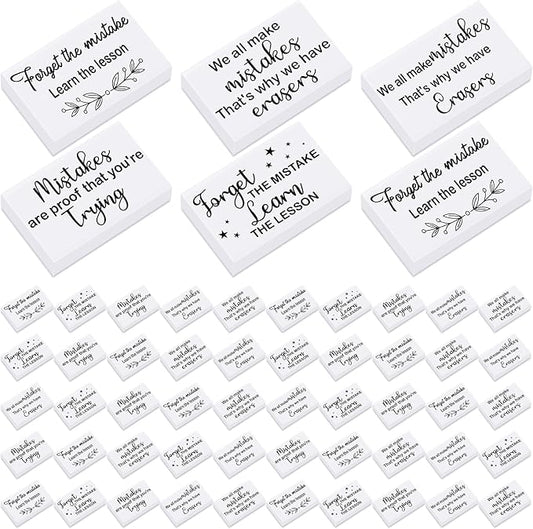 Nezyo 100 Pcs Inspirational Erasers Bulk for Kids Back to School Gifts Fun Erasers Motivational Reward Supplies for Classrooms Students Teachers Office Supplies(White)-DeskLoop Office