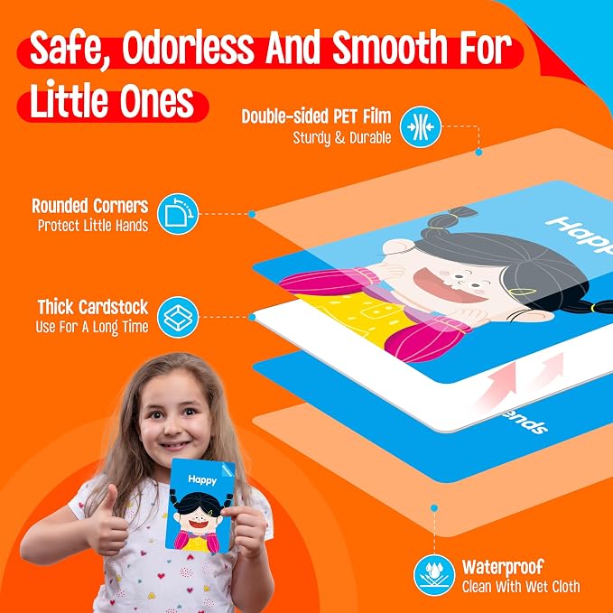 144 PCS Early Learning Flashcards, Double-Sided Cards—Alphabet, Home Objects - Image 3