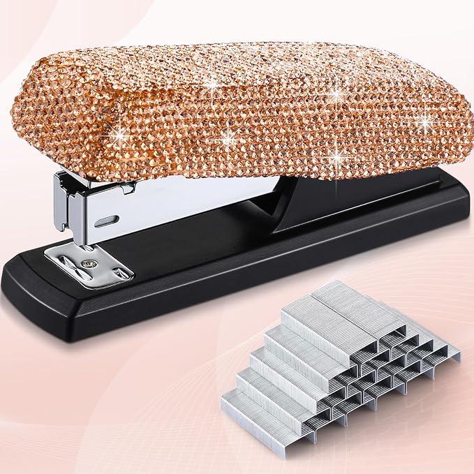 Yexiya Champagne Gold Sparkle Bling Stapler by Yexiya