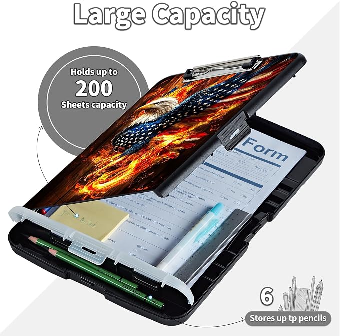 Clipboard with Storage, Clip Boards 8.5X11 with Storage Pen Holder, Heavy Duty - Image 7