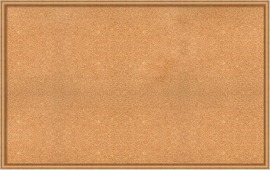 Amanti Art Natural Cork Board for Wall, 34x54 Vision Board with Bronze Frame, Oversize Corkboard Office Decor for Home Organization, Casual Corkboard Pinboard to Display Items for Home Organization-DeskLoop Office