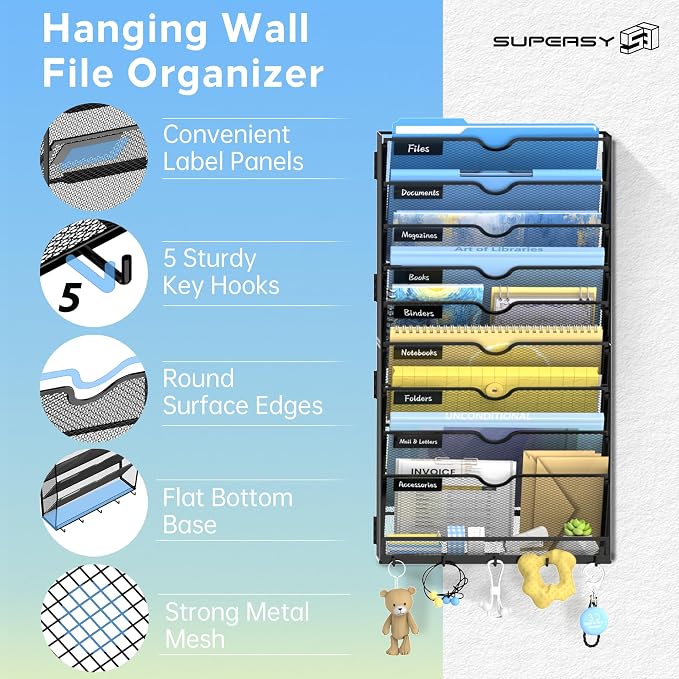 SUPEASY 10 Tier Wall File Organizer - Image 3