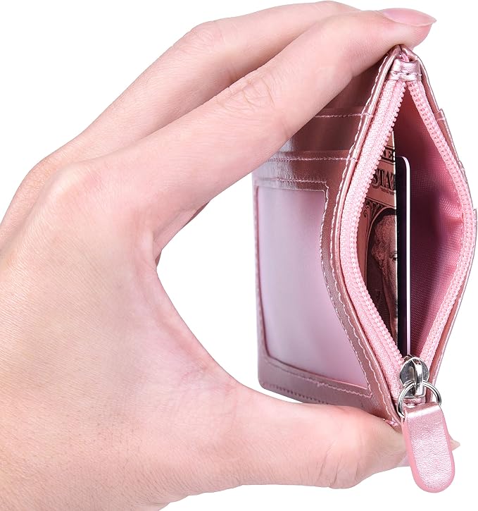 Badge Holder with Zip, Wisdompro 2-Sided PU Leather ID Badge Holder with 1 ID - Image 5