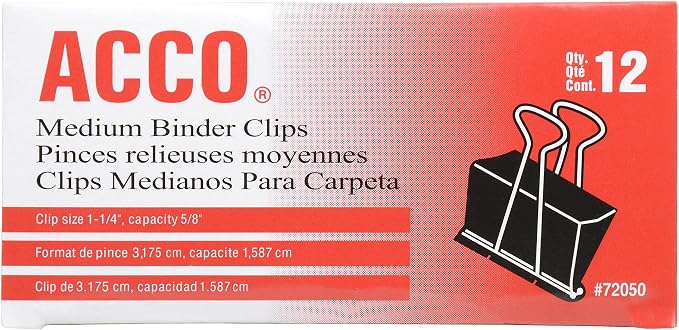 ACCO Binder Clips, 12 per Box, 2 Boxes - Image 5