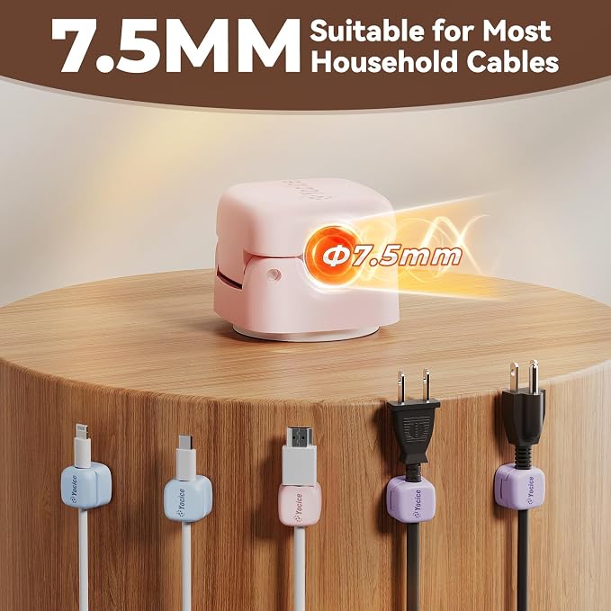 Yocice 6Pack Rotatable Cord Organizer, Spring Cable Clips Desk Cable Management - Image 3